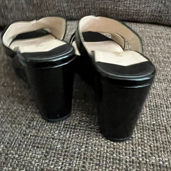 Prada Crosscross Wedge Sandals, Slide, Patent Black Nero, Size 37 - Picture 8 of 10